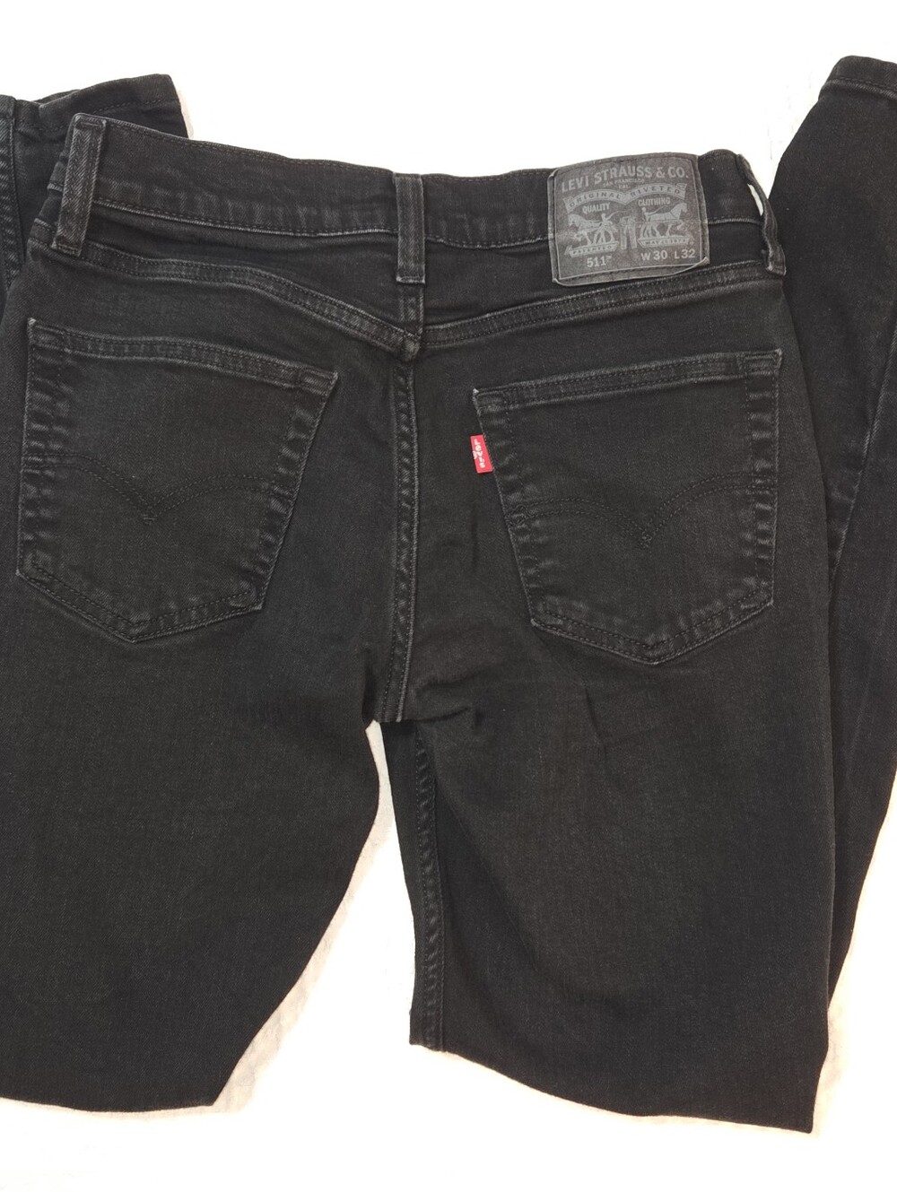 Levi's 511 Slim Fit Jeans Mens W30 L32 Black Denim Pants EUC